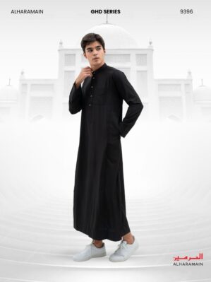 AL Haramain Jubah / Gamis Pria Remaja & Dewasa Slimfit Premium Series (2414 8588 9396) / Jubah AL Haramain | Hitam